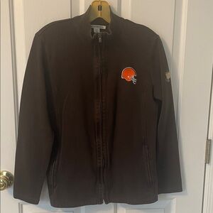 Cutter & Buck Brown Lightweight Jacket with Orange Helmet Patch